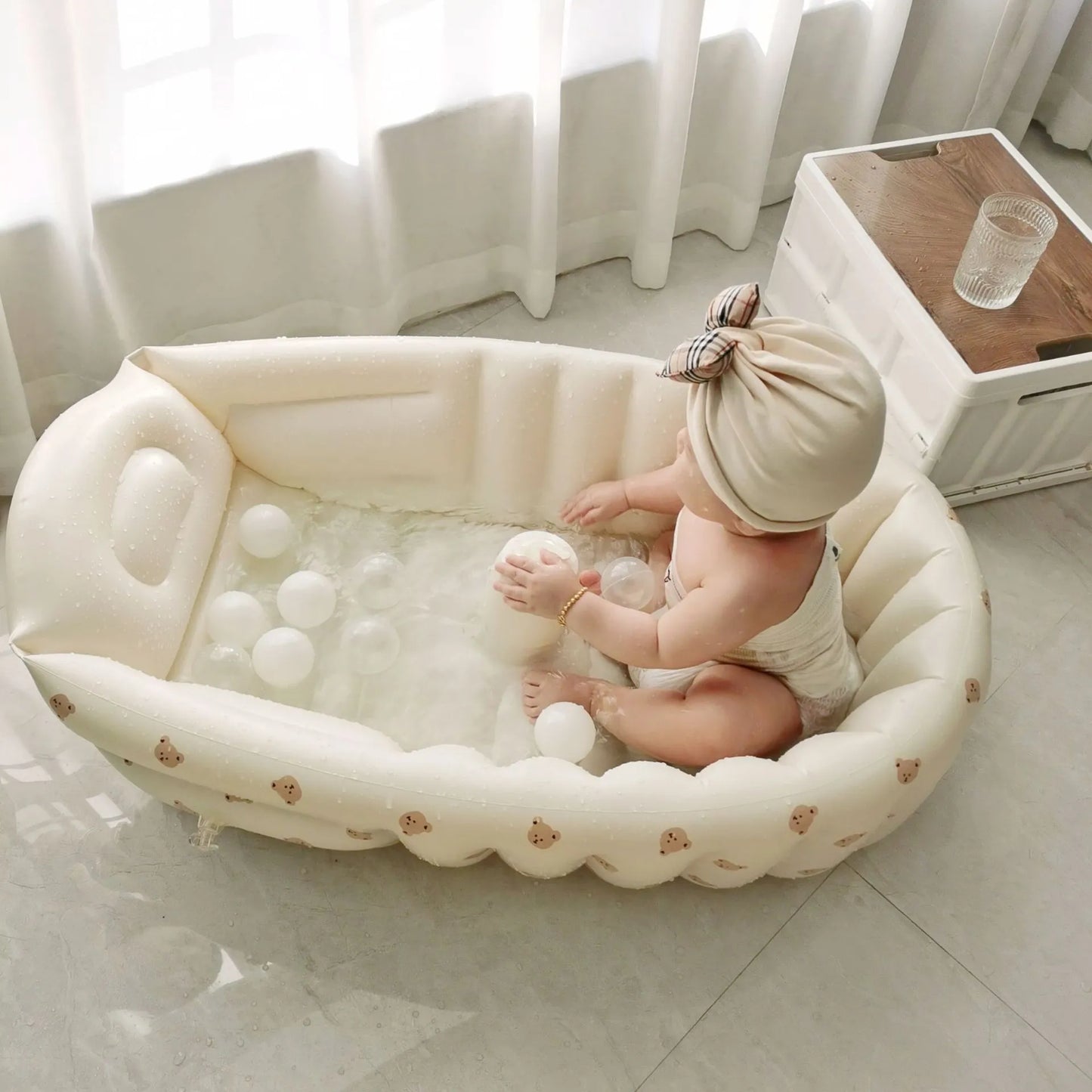 Baignoire Gonflable pour Bébé, Baignoire Portable de Voyage et Bain Infantile