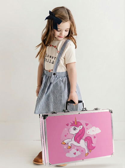 مجموعة رسم 145 قطعة مع مجموعة فنية احترافية قابلة للطي من الألومنيوم